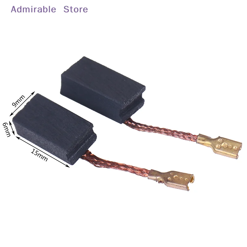 w2pcs/lot 6x 9 x 15mm Angle Grinder Carbon Brush Replacement Spare Parts