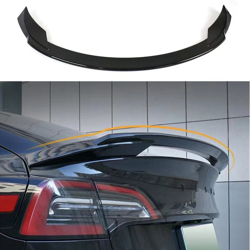 Suitable for Tesla Model 3 Y rear trunk lid spoiler wing carbon black sports modification kit 2017 2018 2019 2020 2021 2022 2023