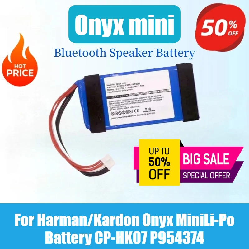 

High Quality 3.7V 3000mAh 11.1Wh Bluetooth Speaker Battery CS-HKM200SL For Harman/Kardon Onyx Mini Li-Po Battery CP-HK07 P954374