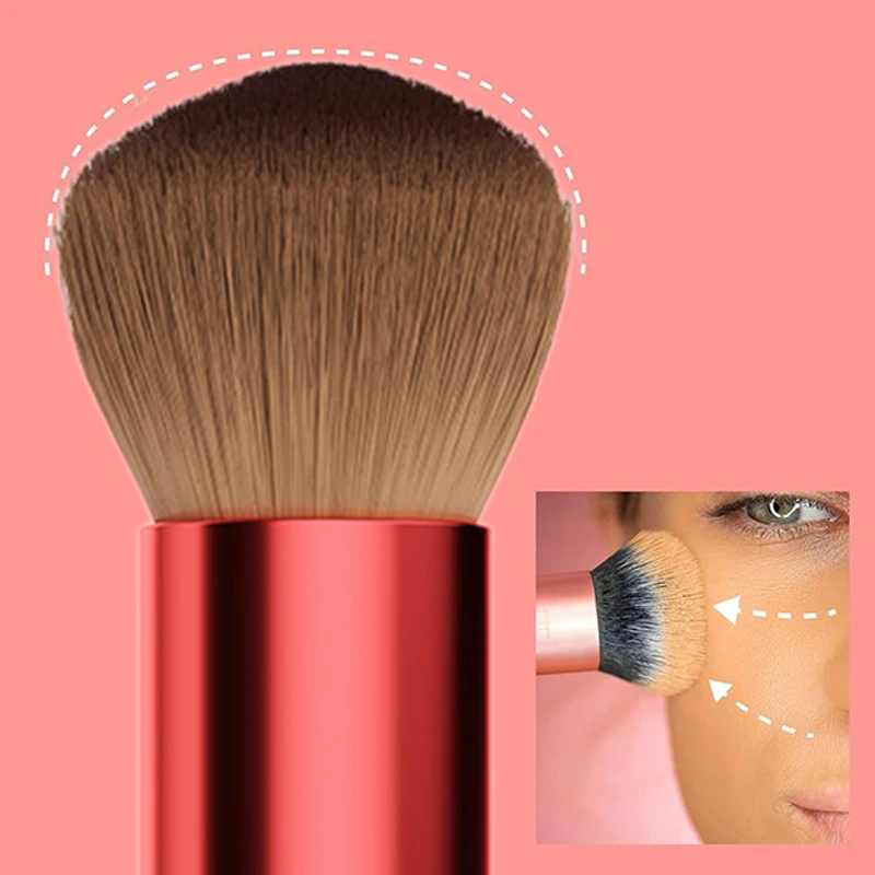 2-in-1 elektrischer Foundation-Pinsel, Massage-Make-up-Pinsel, multifunktional, weich, flauschig, lose Puderpinsel, tragbar für Zuhause, Reisen