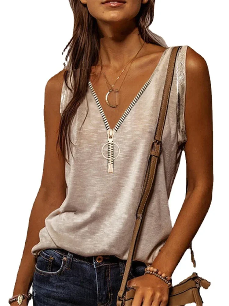 Tank Top Women Solid Color Loose Sleeveless T-shirt Summer Sexy Womens Tops Casual Streetwear Vest Fashion Basic Tank Tops