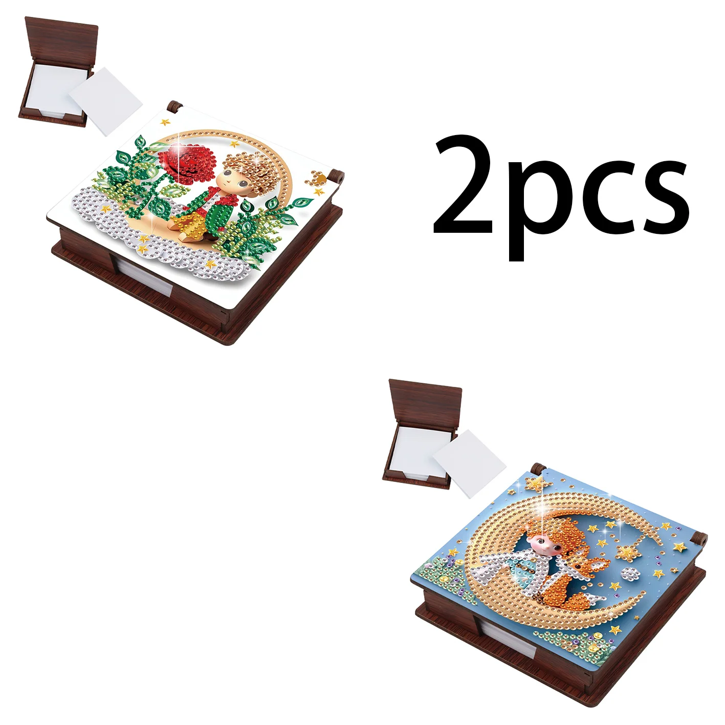 

2 шт., наборы коробок для заметок специальной формы с алмазной живописью, частная коробка для заметок Prince DiamondArt для домашнего офиса, украшения подарка