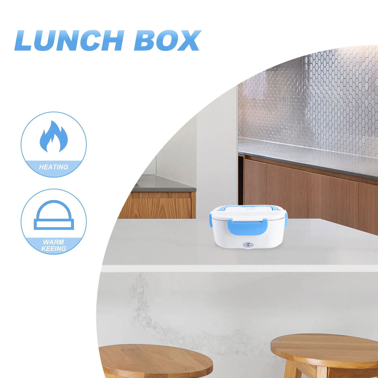 

Electric Lunch Box Food Warmer Portable Container Energy Saving Travel Insulated PTC Element Non Friable Material Temperature