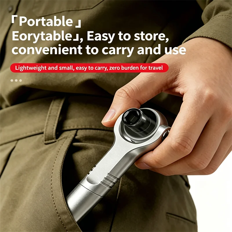 Universal Ratchet Wrench Socket Screwdriver Bit Dual-Purpose Forward and Reverse Magnetic High Speed Screwdriver Repair Tool Set