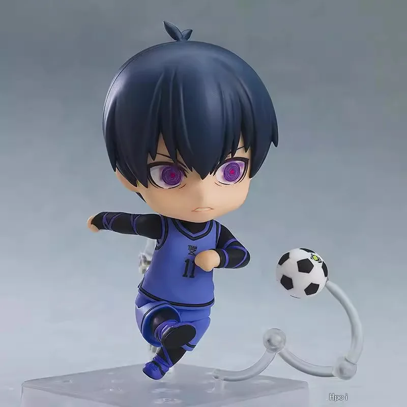 Blue Lock Q-Version Nendoroid Isagi Yoichi Beweglicher, Gelenkiger Anime-Charakter mit Wechselbarem Gesicht Desktop-Sammlerfigur Geschenk für Jungen