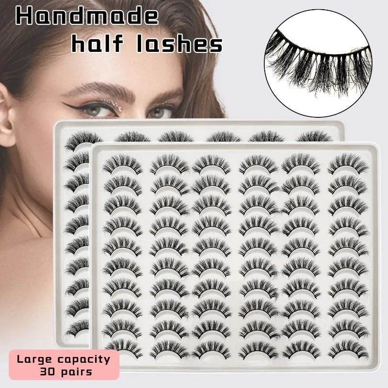 30 Pairs of Fluffy Fried Hair False Eyelashes 3D5D Thick Europe and The United States Style Suitable for Party and Everyday