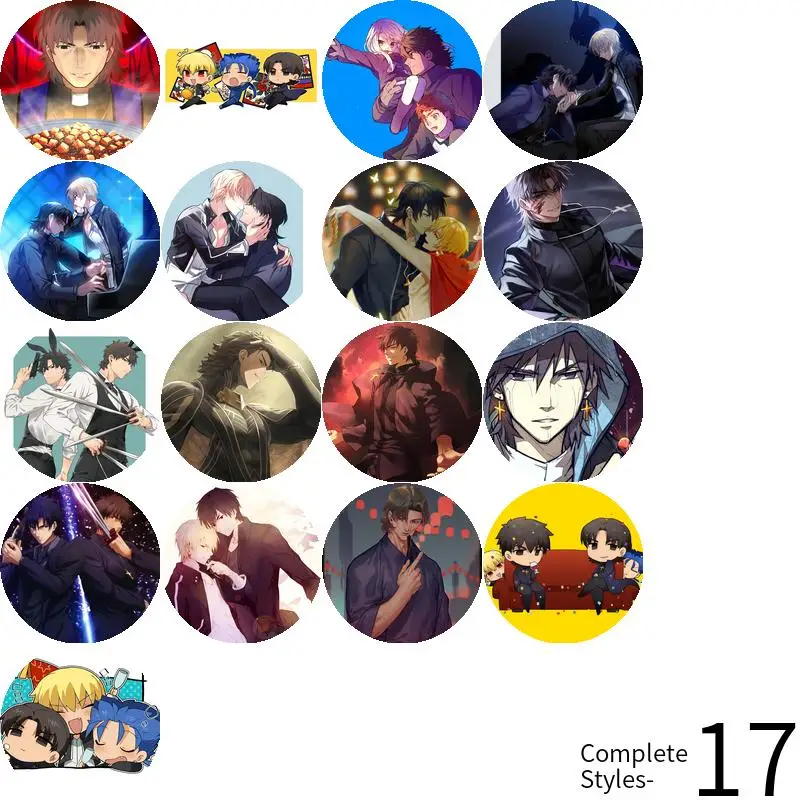 Kotomine Kirei لعبة أنيمي شخصية لينة زر شارة بروش مرساة الأجهزة الطرفية دبوس 75 مللي متر تزيين مُثبت الطرفية