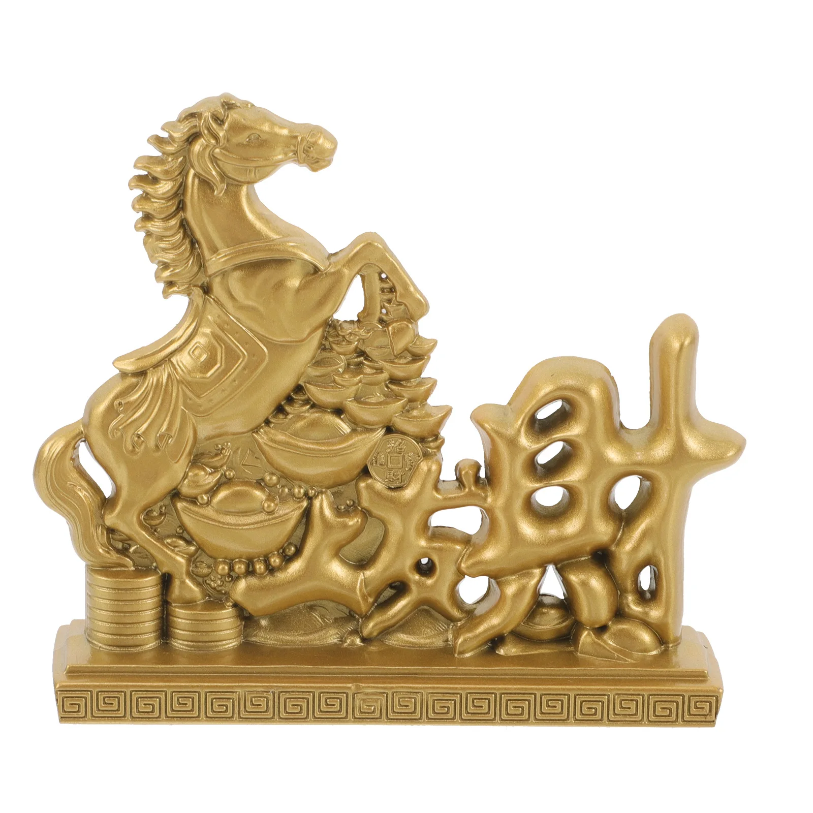 

Golden 2026 Chinese Zodiac Wealth Feng Shui Decor Home Office Lucky Prosperity Metal Horse Ornament Symbol Small Statue Horse
