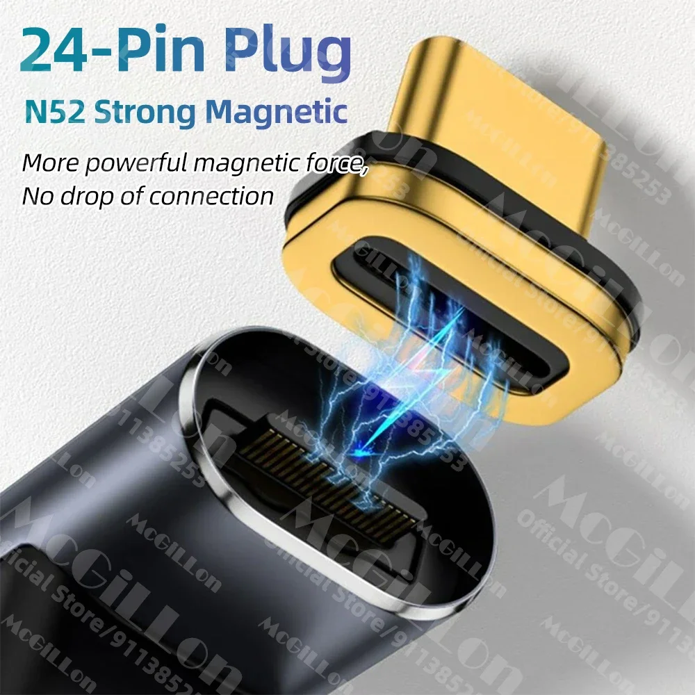 USB4 40Gbps Magnetischer Adapter 100W USB C zu Typ C Schnelllade-Konverter für Thunderbolt3 8K@60Hz USB Typ C Adapter – Detail 7