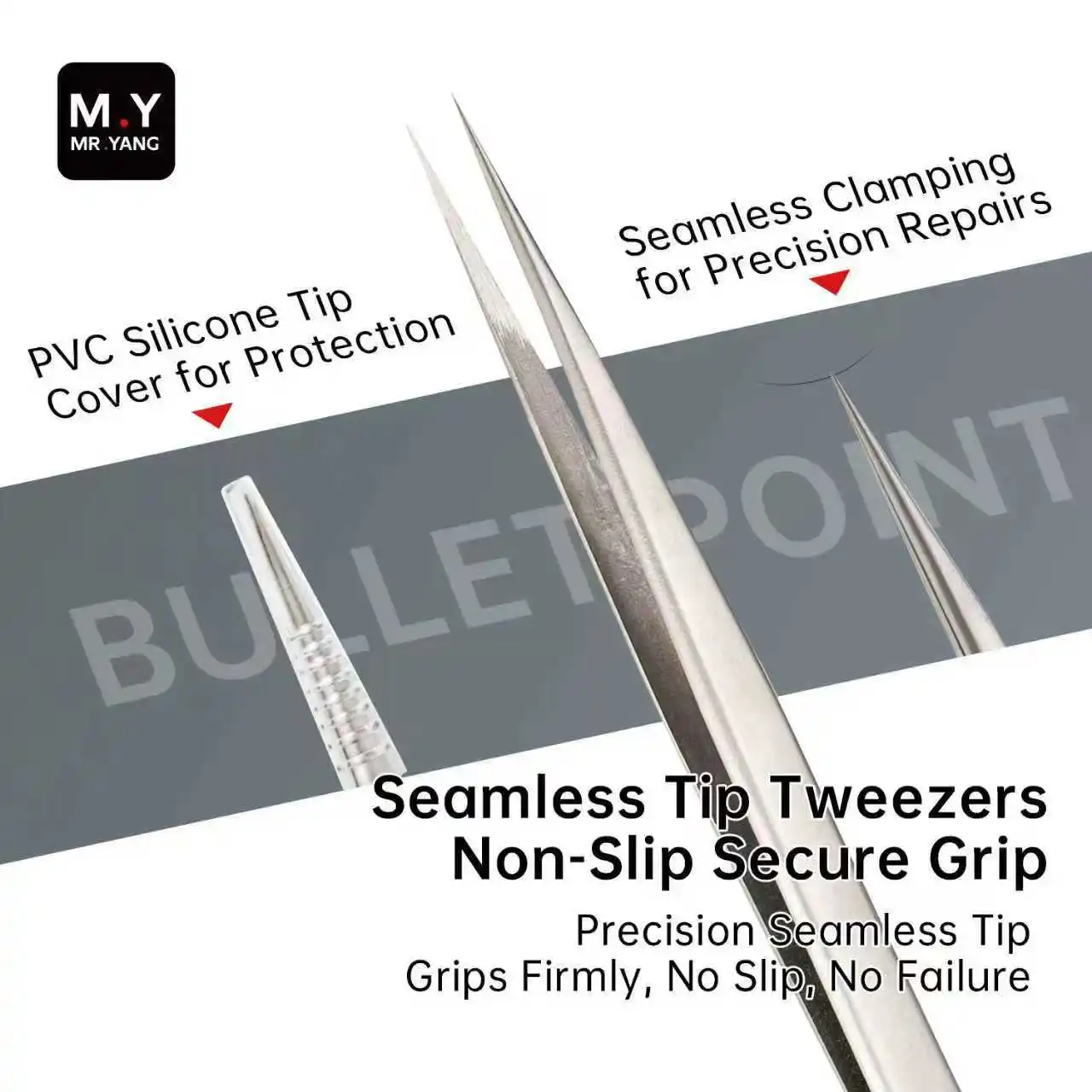 YCS M.Y. Pointed Tweezers, with Ultra-Fine Pointed Tips, Suitable for Repairing Precision Components.