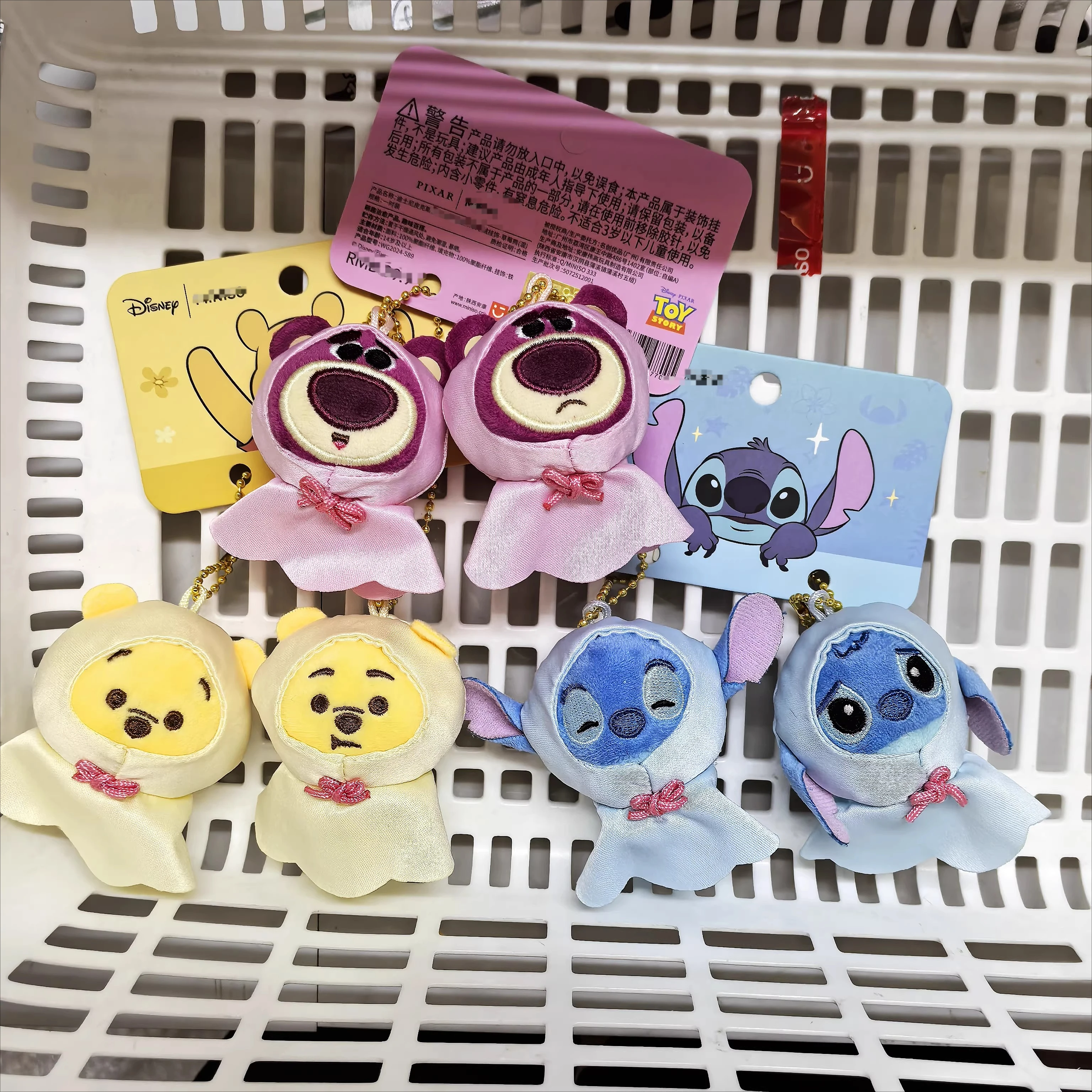 Disney Mickey Mouse Teru Teru Bozu Plush Keychain, Double Sunny Doll Charm, Japanese Style Cute Twin Pendant for Bag Gift