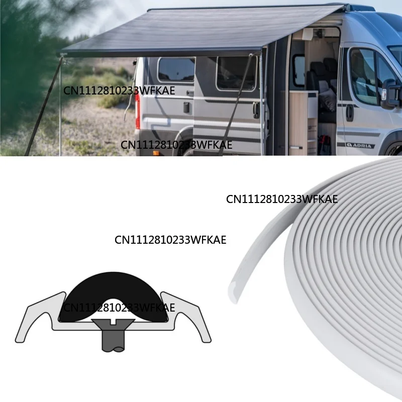 10M Motorhome Awning Rail Infill Insert Strip 12mm White PVC Rail Infill Moulding Trim Herzim Strip RV Camper Exterior Rail