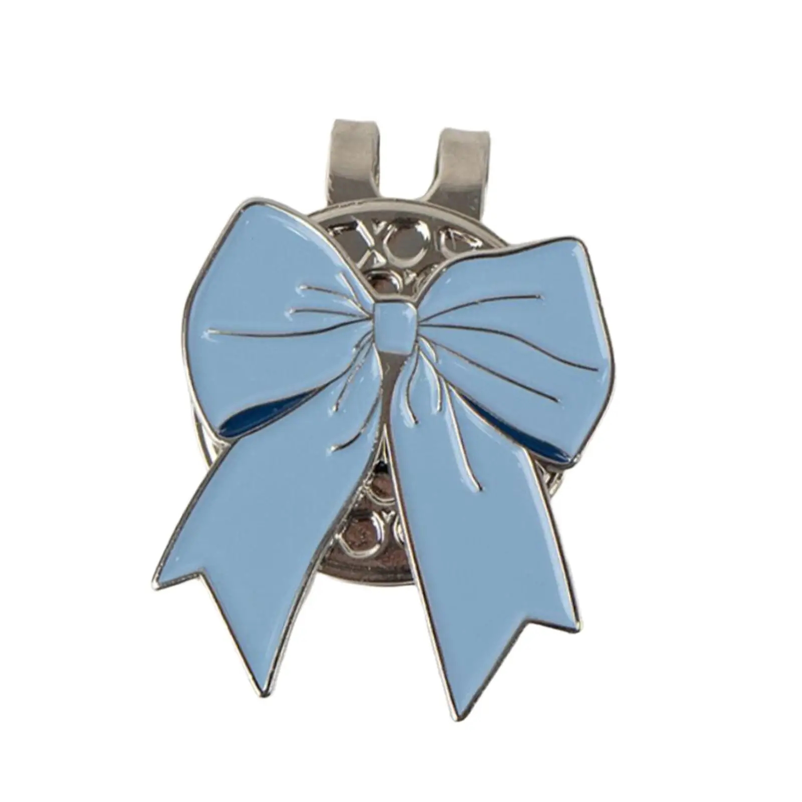 Magnetic Golf Hat Clip Blue Bow Shape Chic Portable Easy to Clip Professional Metal Cap Accessories Golf Ball Marker Holder