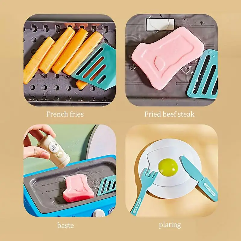 Kids Cooking Machine Toy Set Kitchen Toys With Music And Light Color Changing Simulation Food Pretend Play Toy Gift For Children