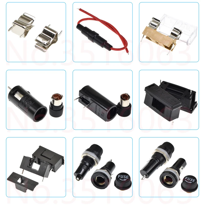 5/10 SZTUK 5X20mm/6X30mm Uchwyt bezpiecznika szklanego z przewodem 5*20 6*30 Gniazdo rurki ubezpieczeniowej Klips i pudełko BLX-A Montaż na PCB