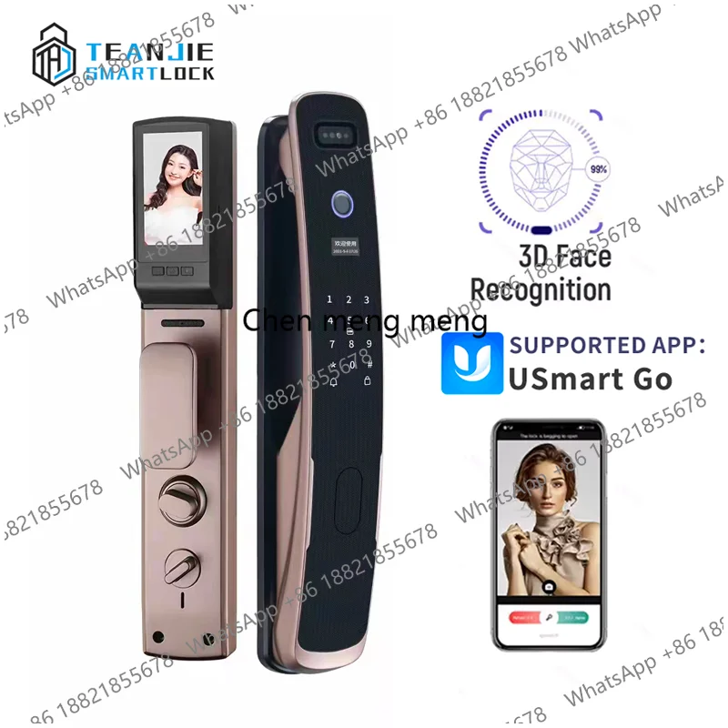 High Quality Smart Digital Door Lock Face Recognition Fingerprint Password Aluminum Alloy For Wood Door Home Electronics