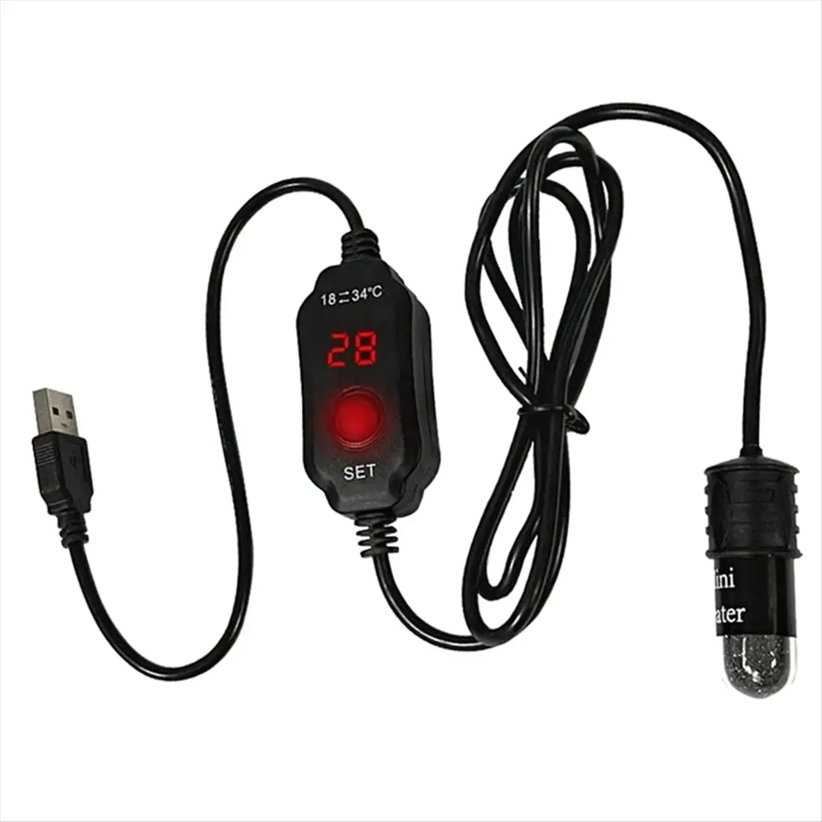 A56K 10W Mini Aquarium Heater Fish Tank Heater Thermostat Temperature Adjustable 5V/2A Turtle Heater Safe Tank Heater