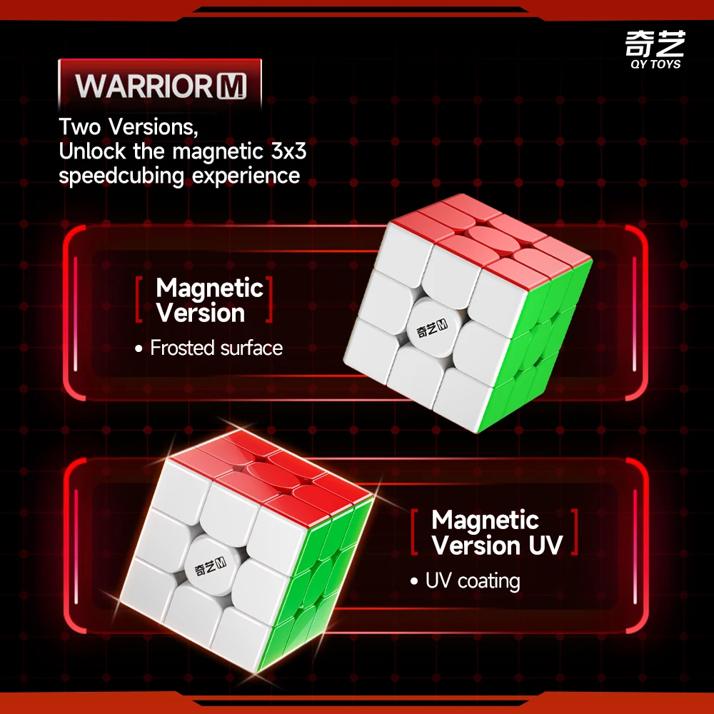 Qiyi Warrior M UV 3X3 Magnetischer Magic Speed Cube Spielzeug Qiyi Warrior UV Puzzle Professionelles Spiel Kinderspielzeug – Detail 9