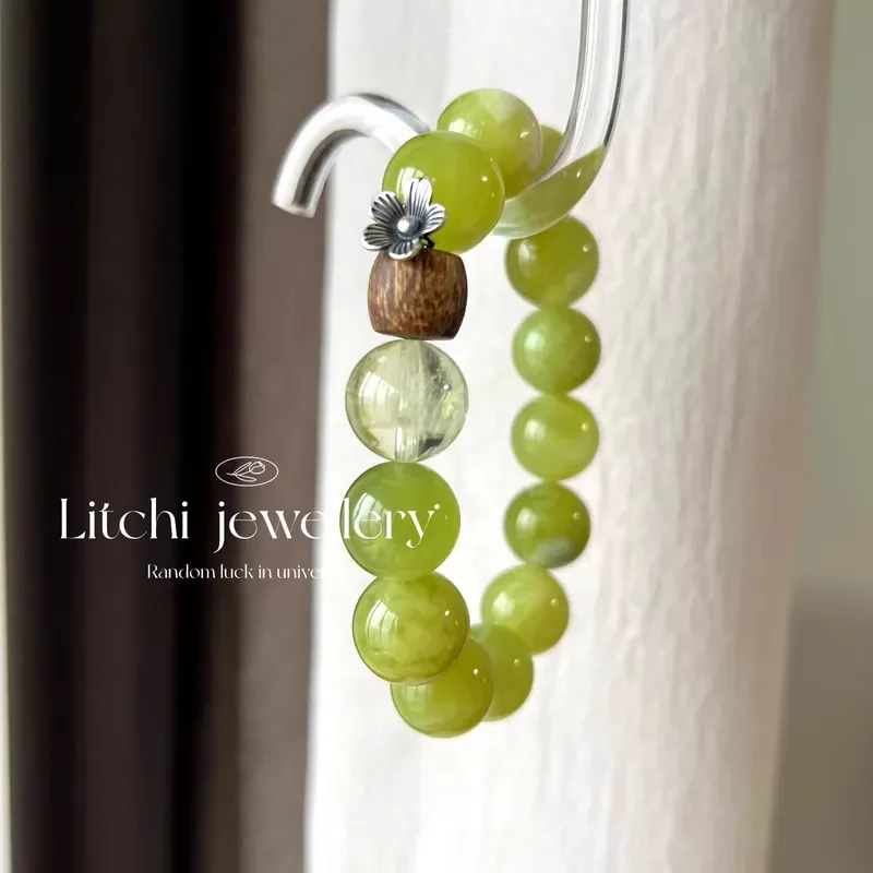 [All Things Life] Natural Xiuyu Lemon Crystal Agarwood Crystal Bracelet Simple Design Small Fresh Bracelet Jewelry