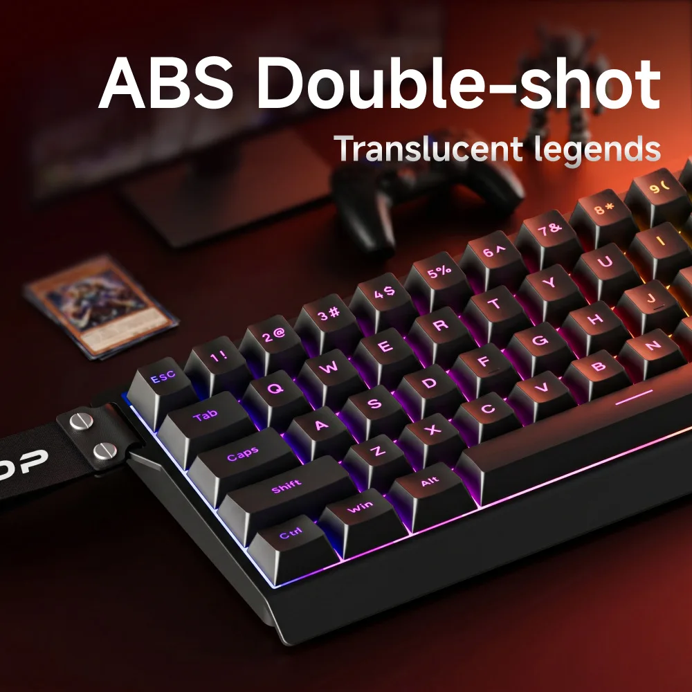 63Keys Mechanical Keyboard 2.4G+Bluetooth+Wired Tri‑mode Hot‑swappable Red Switch RGB Backlit Mini Gaming Keyboard
