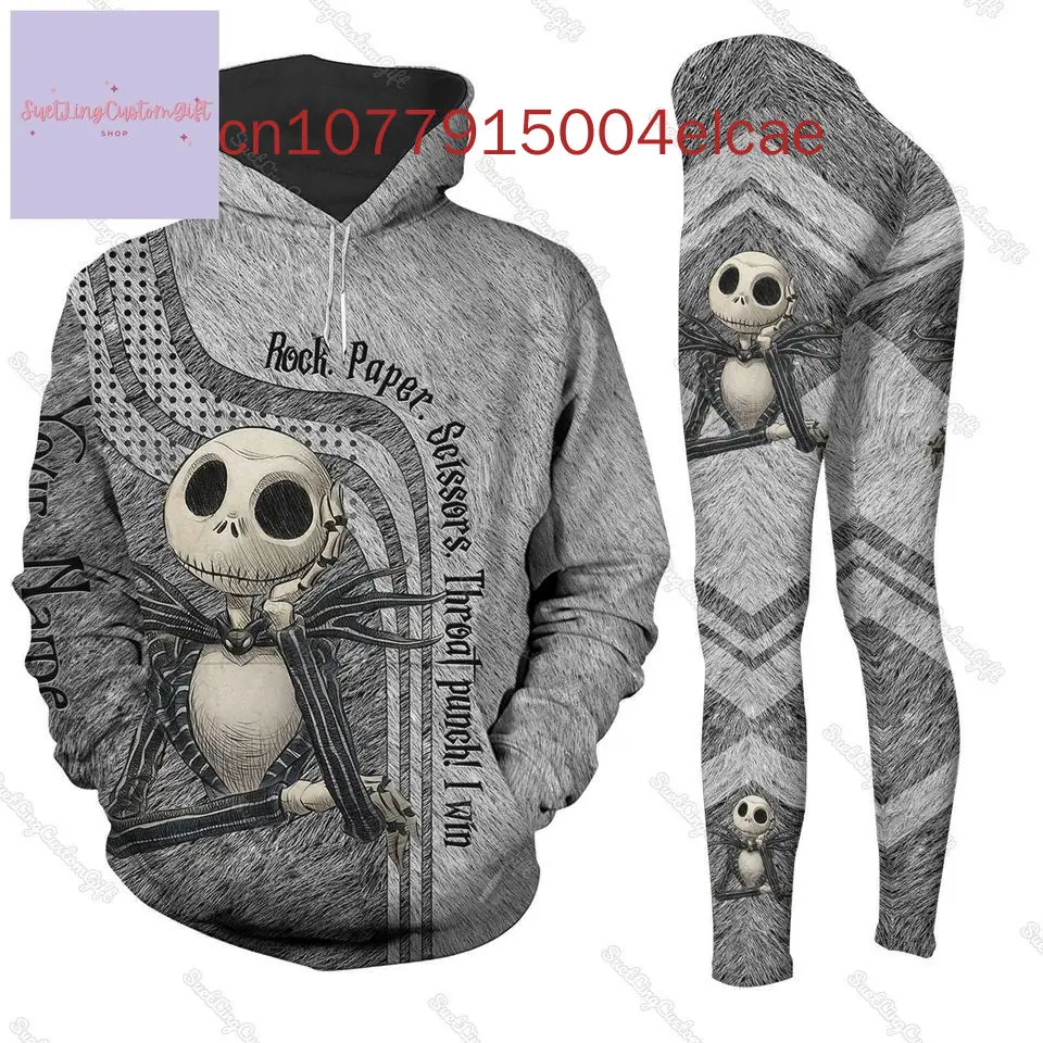 Jack Skellington Nightmare Before Christmas Combo Hoodie And Legging Set Disney Hoodie Yoga Pants Sweatpants Fashion Sports Suit