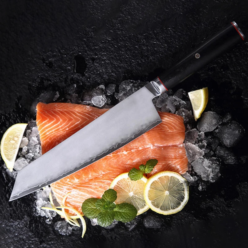 8.3 Inch Kiritsuke Knife 3-layer Clad Steel Blade G10 Handle Chef Slicing Vegetables Cleaver Sashimi Meat Japanese Kitchen Knife