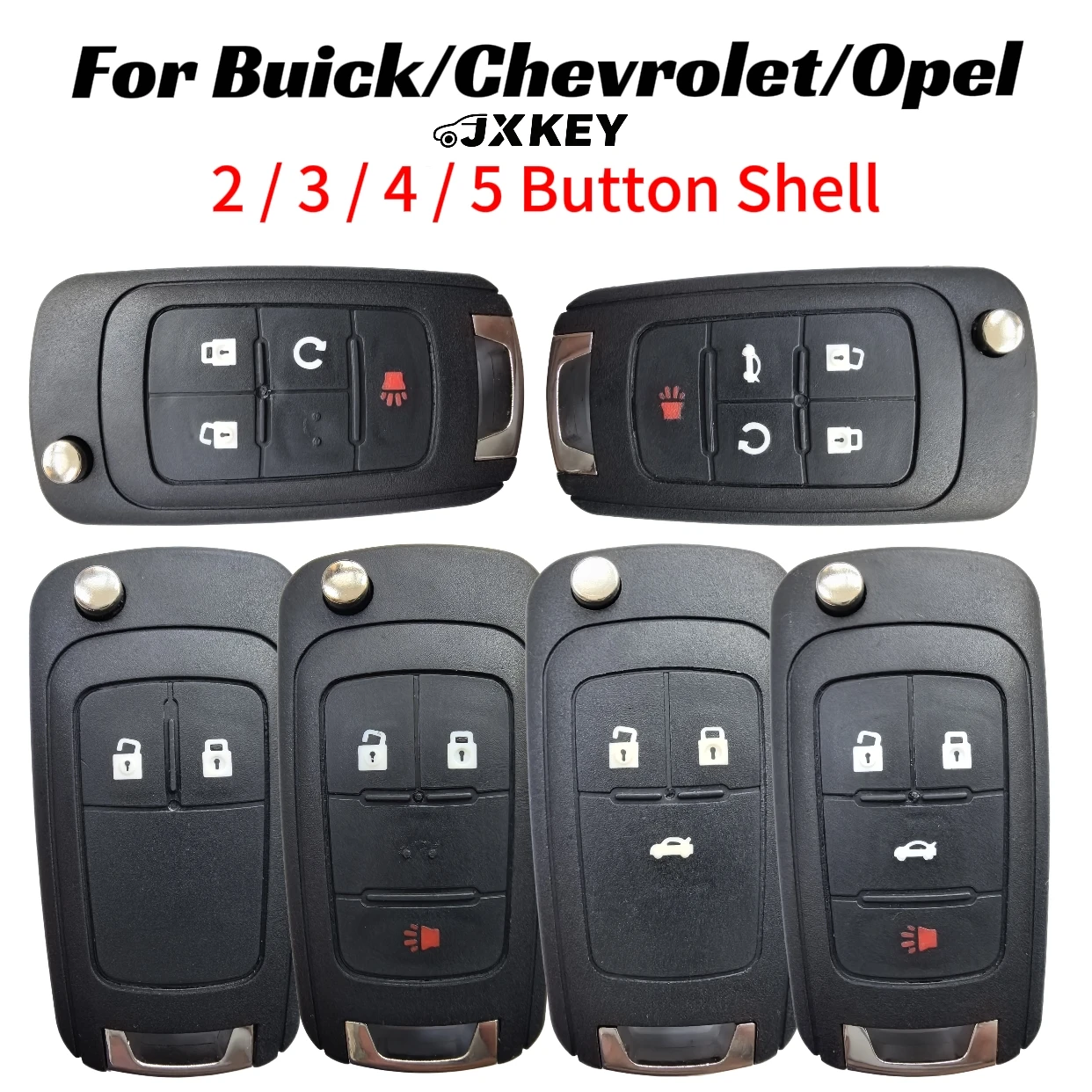 JXKEY Car Key Case for Buick Chevrolet Camaro Impala Aveo Malibu Sail Orlando Cruze Epica Lova Trax Spark Car Remote Key Shell