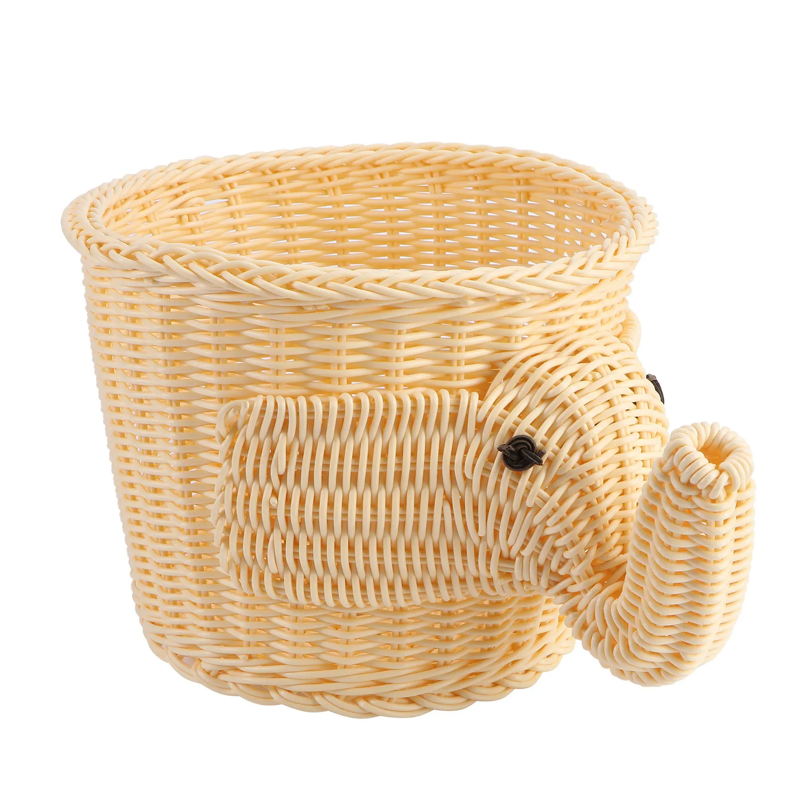 

Rattan Fruit Basket Elephant Shaped Woven Storage Container Home Decor Natural Material Large Capacity Storage Box