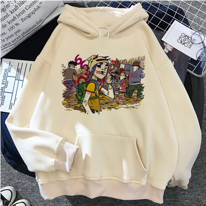 Gorillaz hoodies women gothic sweat y2k streetwear aesthetic tracksuit clothing women streetwear Hood