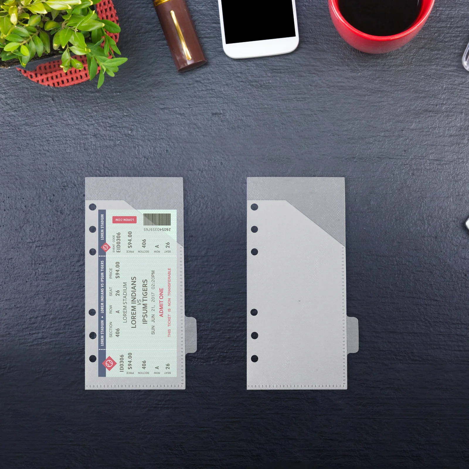 

1 Set 6-Hole Binder Pockets Plastic Folder For Organizing Loose Leaf Bags Document Filing Budget Notebook Pocket Reusable Pouch