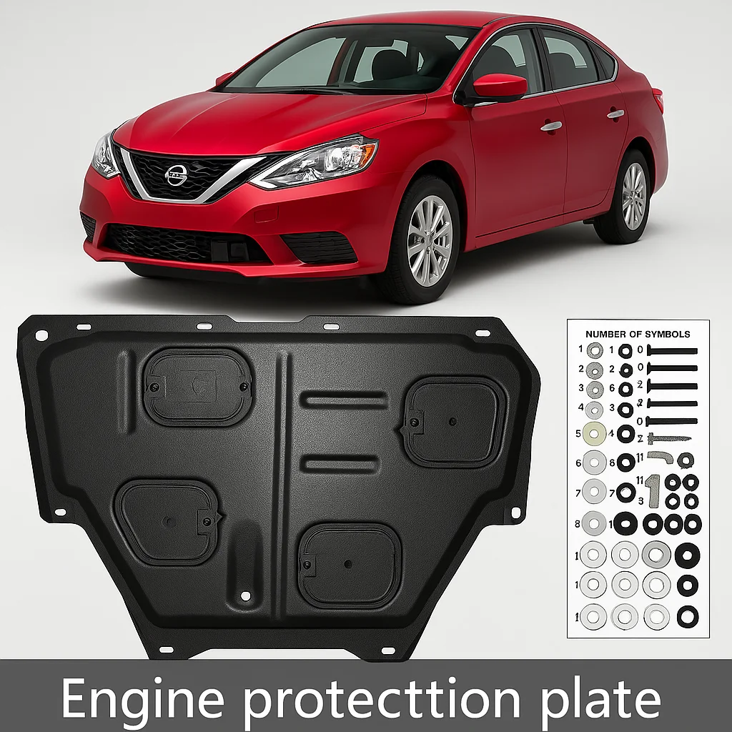 

For Nissan Sentra Sylphy 2009-2019 1.8L Under Engine Guard Board Splash Shield Mud Fender Plate Cover Black Car Mudflap Mudapron
