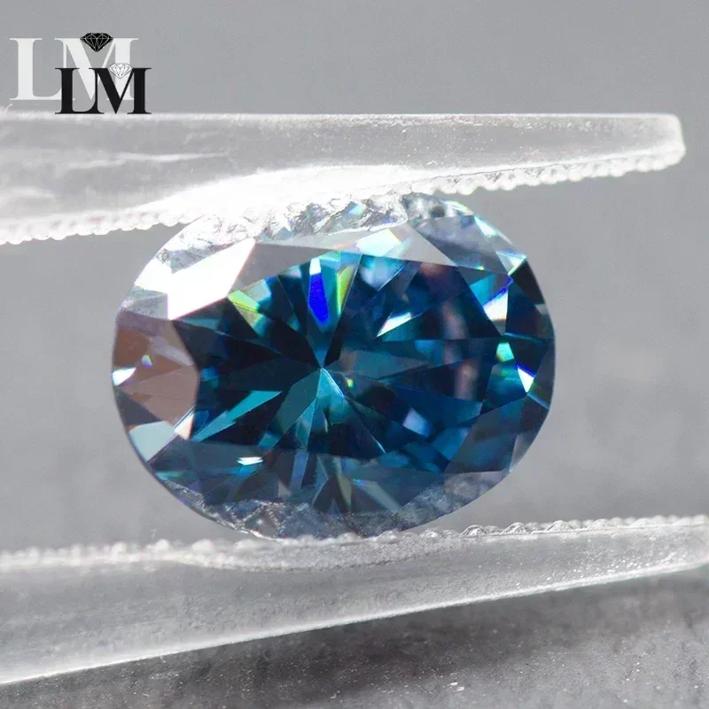 Moissanite Stone Sapphire Blue Oval Cut Synthetic Lab Grown Diamond Gemstone Jewelry Making Materials With Certifi