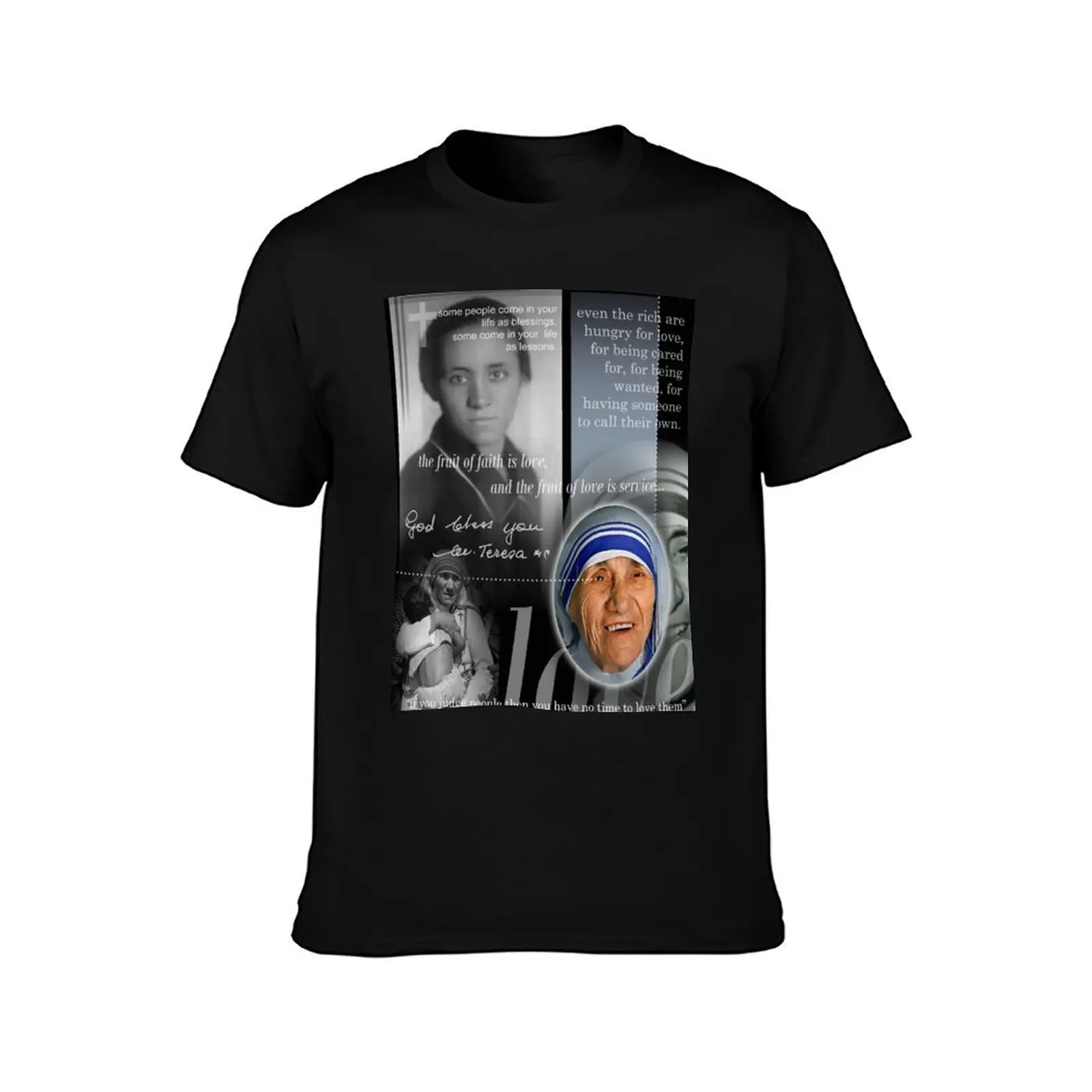 mother teresa T-Shirt Summer Casual Cotton Tee Oversized Streetwear Tops Vintage Graphic Print Loose Fit Short Sleeve