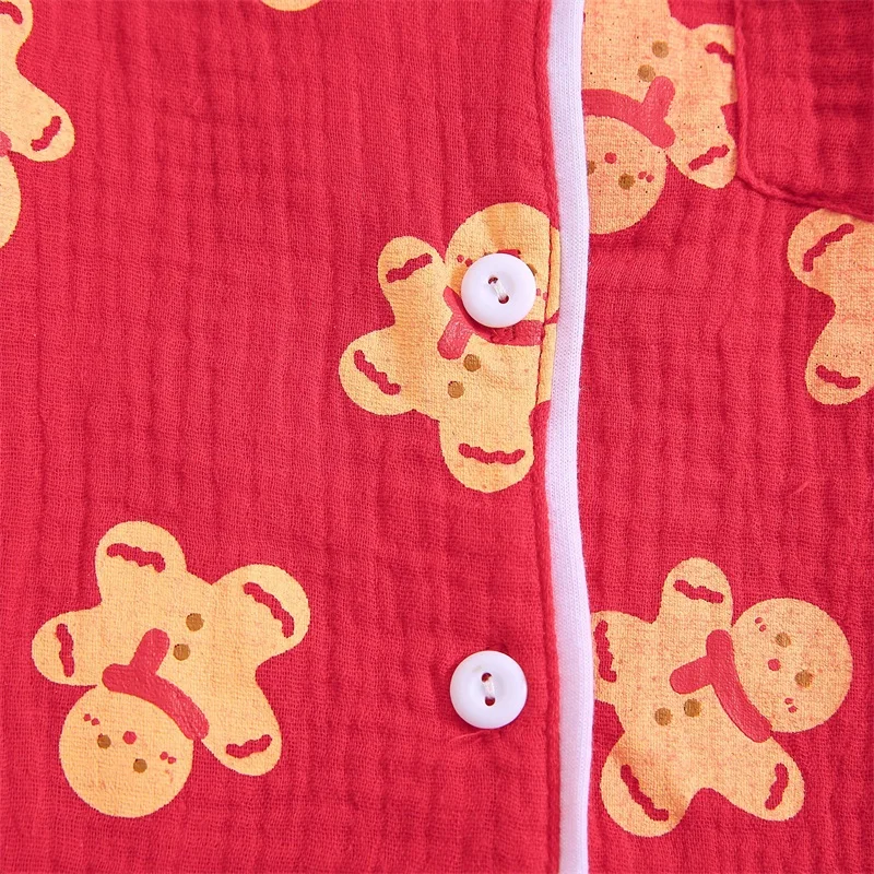 Kinder Kleinkind Weihnachten Pyjama Mädchen Jungen Lebkuchen druck Langarm Tops Hosen Set Baumwolle Leinen Nachtwäsche Anzug