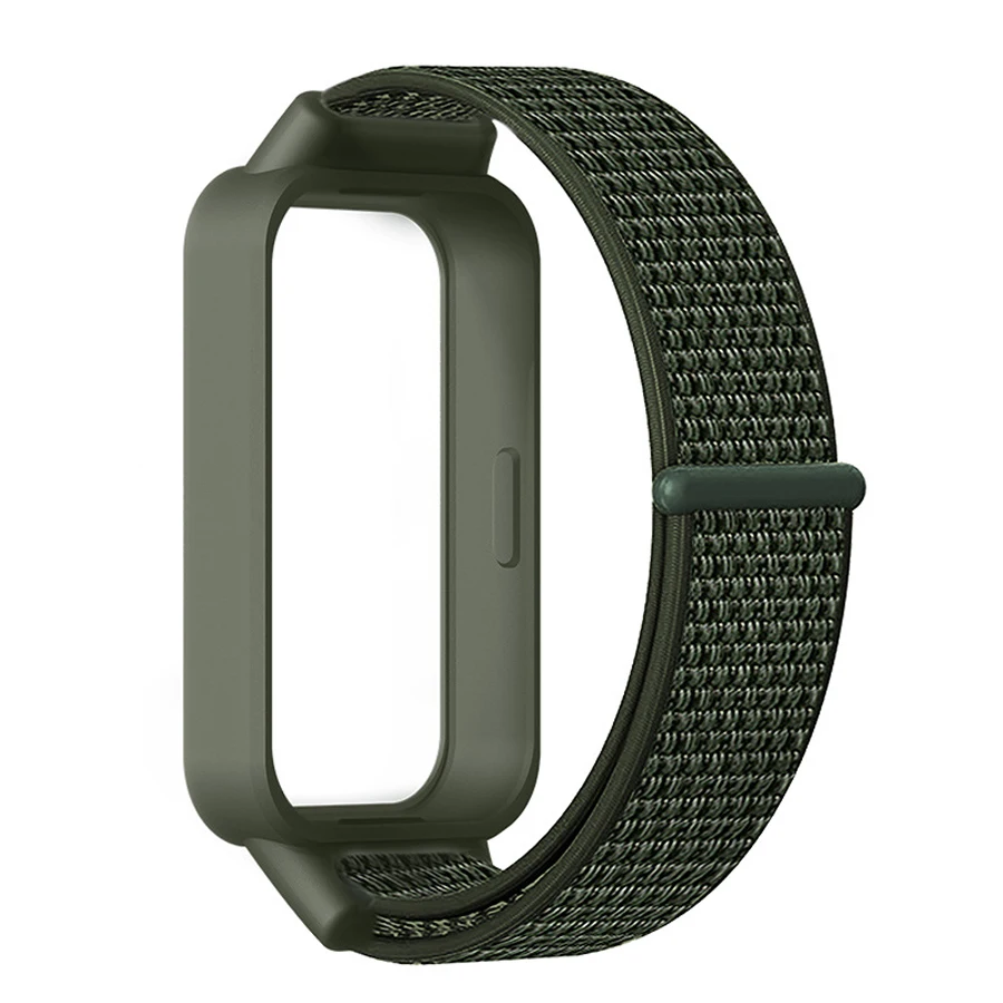 Case + nylon lusband voor Redmi Band 3 Ademende armband Polsband voor Xiaomi Mi Band 9 Actieve sporthorlogeband Correa-band