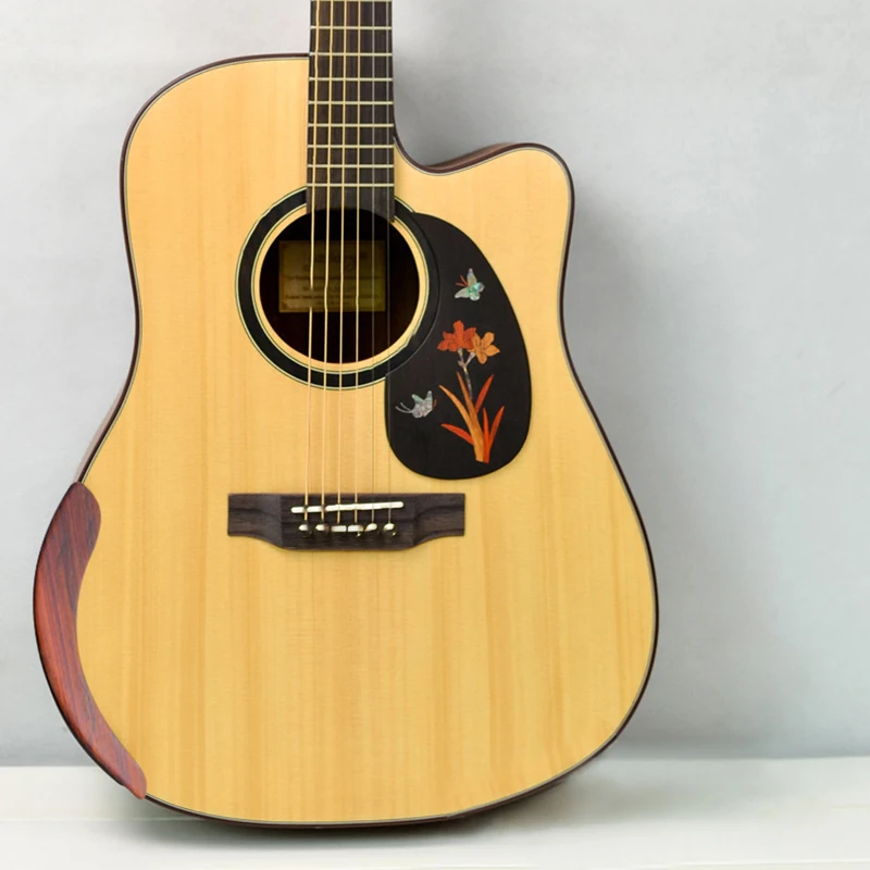 الخشب الأحمر/خشب الورد/الأبنوس الشكل الصلبة الغيتار الذراع بقية أجزاء الغيتار الغيتار الخشب القفازات ل 39-41 بوصة الغيتار