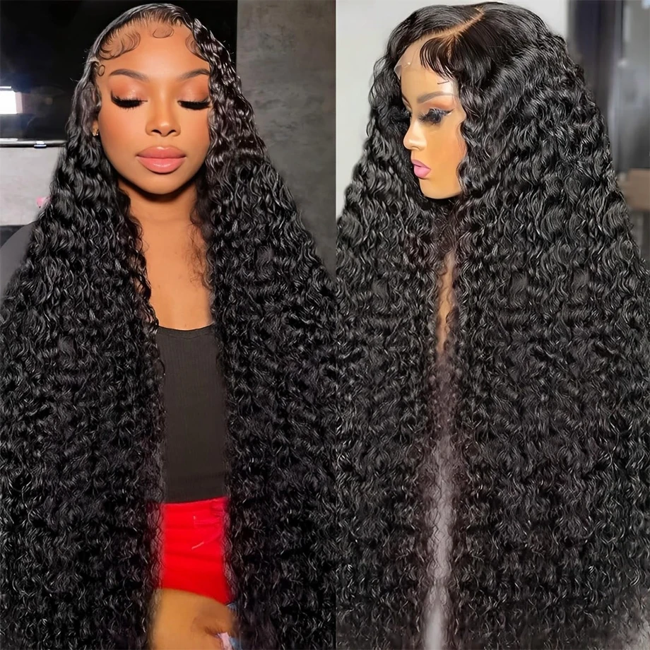 Kinky Curly 13x4 HD Transparent Lace Frontal Wig 100% Human Hair Wigs Kinky Curly 30 32 36 Inch 4x4 Lace closure Wig Brazilian