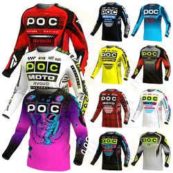 RVOUEI POC Cycling Motocross Jersey Downhil Mountain Bike DH Shirt MX Motorcycle Clothing for Boys MTB Short T-Shirt mtb jersey