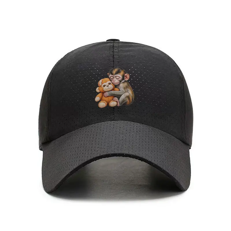 Monkey Hugging Toy Quick Dry Baseball Cap Breathable Outdoor Sports Hat