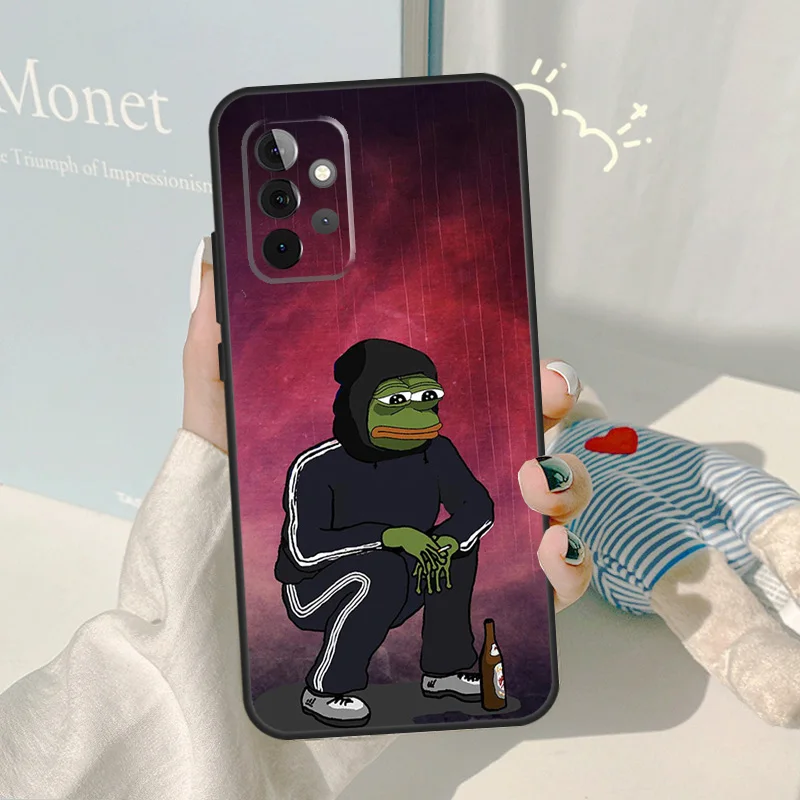 Sad Frog pepe meme Case For Samsung A52S A21S A02S A03S A51 A71 A50 A70 A12 A22 A32 A42 A72 A52 Phone Coque