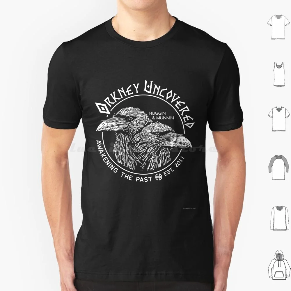 T-shirt Orkney-2 Raven Design-Huggin And Munnin, grande taille, 100% coton, Orkney, voyage, aventure, Kinlay Francis