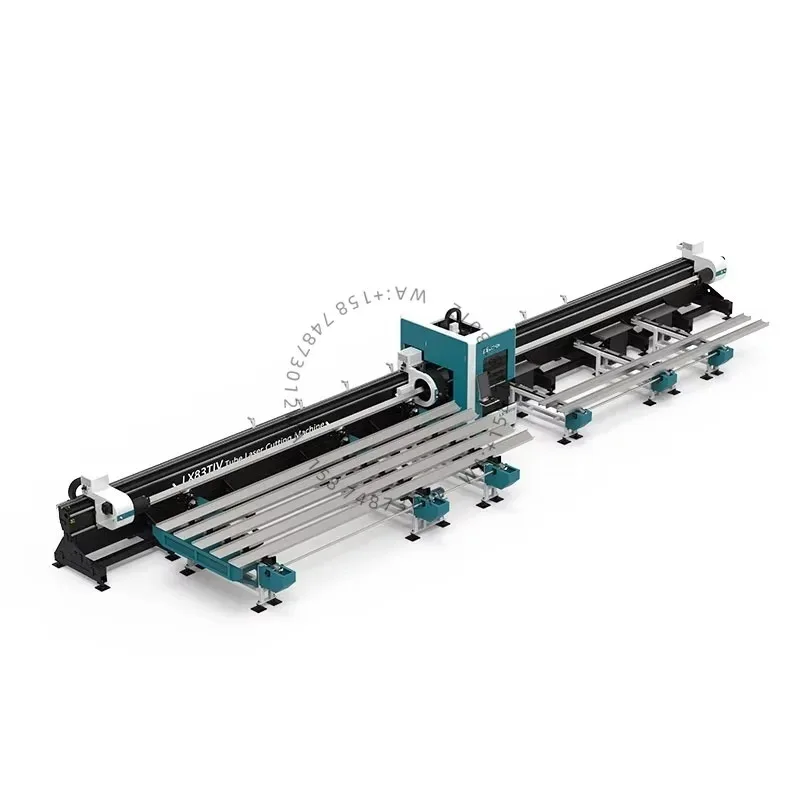 Heavy Du ty LX83TIV Full Automatic Loading and Unloading Best Cnc Fiber Tube Las erCutting Mach ine with 4 Chucks