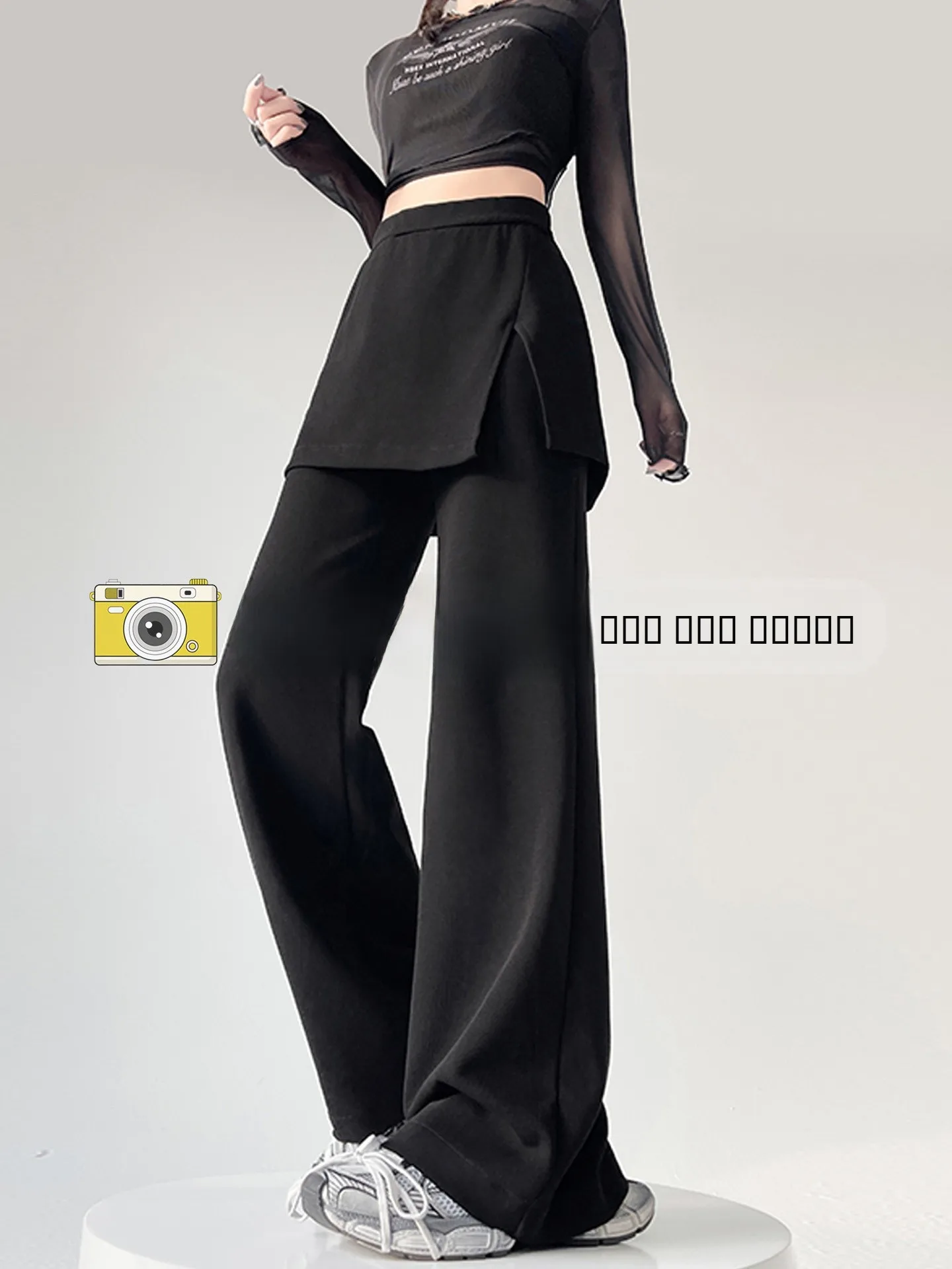 

High Waist Yoga Pants Draped Thin Cotton Wide Leg Pants Micro Flared Pants Autumn Vaion Two Piece Casual Pants for ort W...