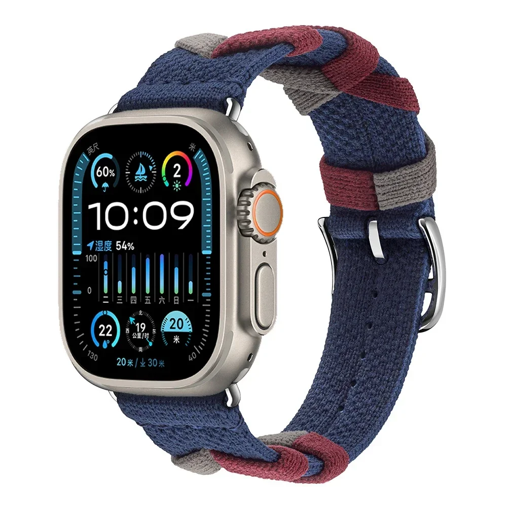 النايلون حلقة حزام لساعة أبل الترا SE 10 9 6 7 8 6 5 4 الرياضة المنسوجة سوار واحد iWatch 49 مللي متر 45 مللي متر 41 مللي متر 42 مللي متر 46 مللي متر 44 مللي متر 40 مللي متر