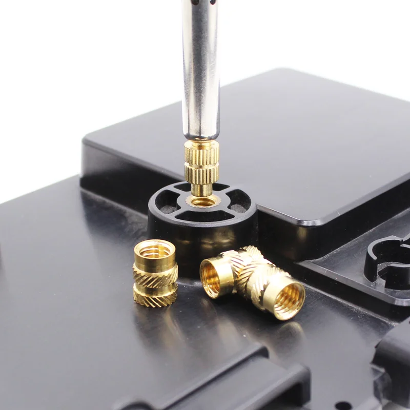 Brass Nut and Heat Set Threaded Insert Tool M2 M3-M8 for 3D Printer Adjustable Temperature Digital Soldering Iron Tip Insertion