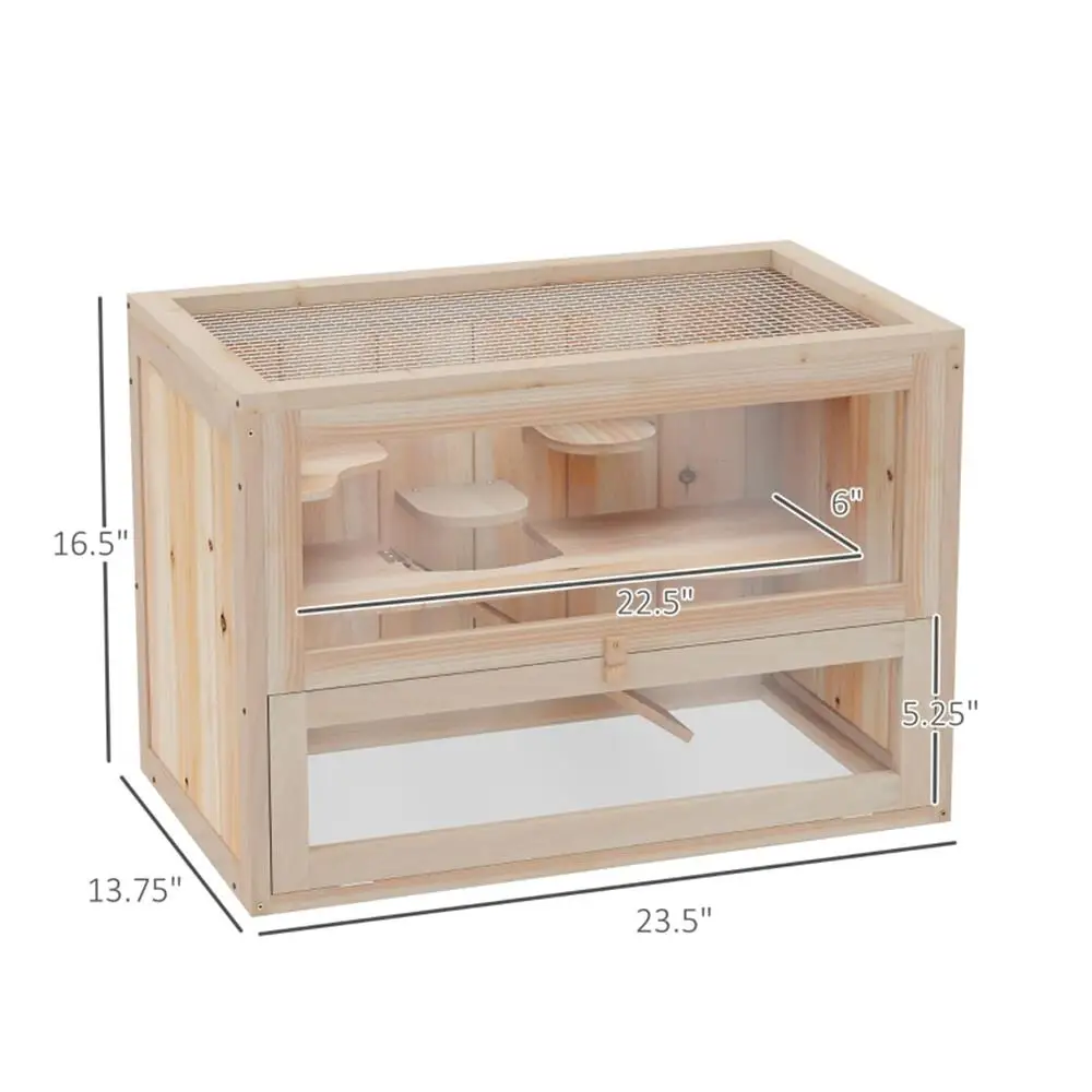 Wooden Hamster Cage - Cozy Habitat for Small Pets | Fast Shipping, Quality Design