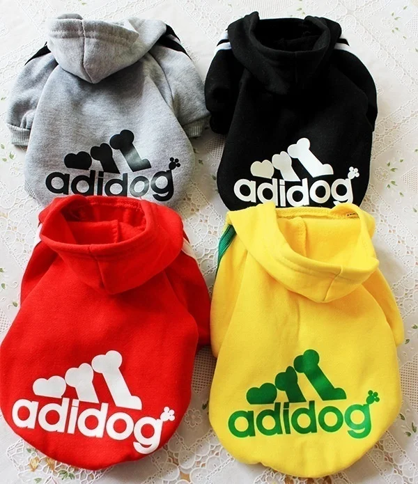 Fashion Adidog Autumn Winter Dog Puppy Hooded Jacket Coat Warm New Sweater Pet Clothes