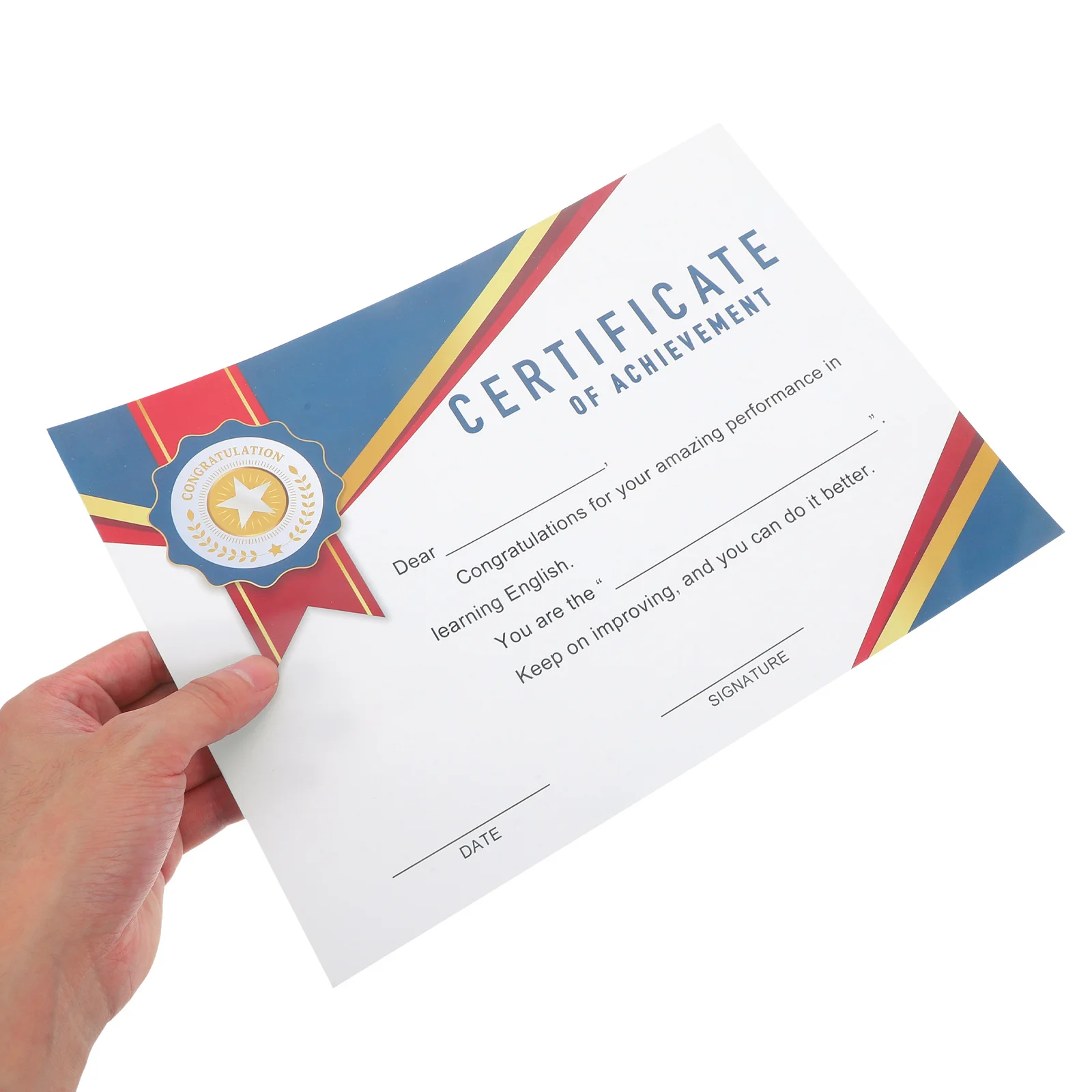 10 Sheets Award Certificates Students Colorful Thickened Paper School Performance Recognition Completion Certificates