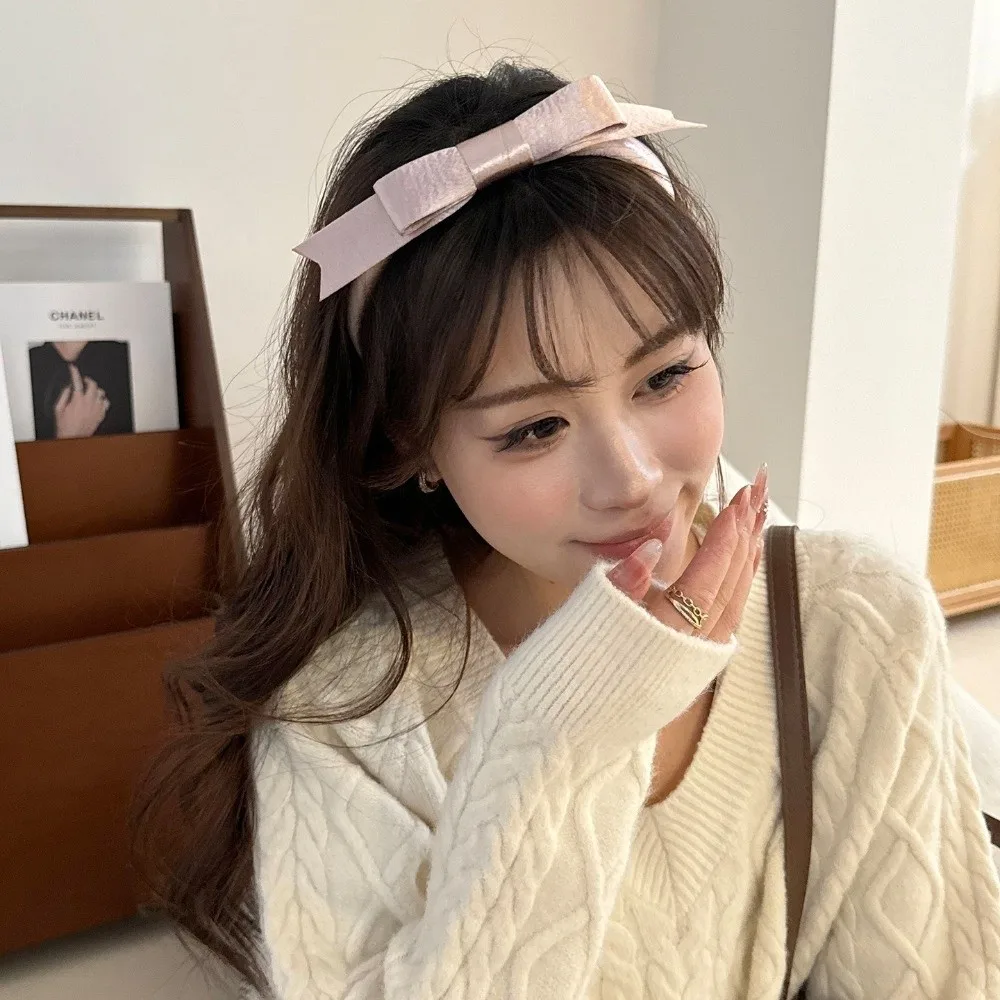

Fashion Satin Bow Headband Thin Plastic Balletcore Hair Band Korean Style Headwear Women Hairband Hair Accessories