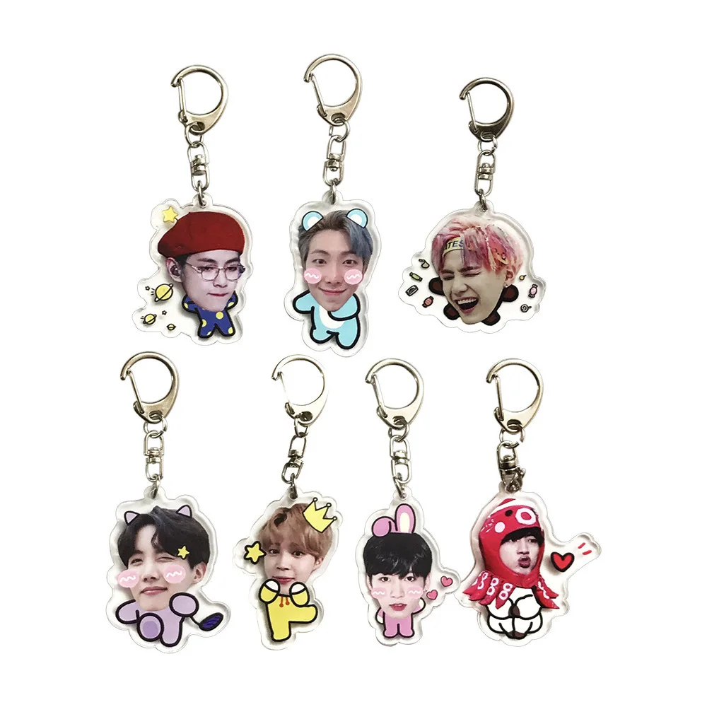 Fashion creative keychain Kpop jin rm acrylic keychain v backpack hanging